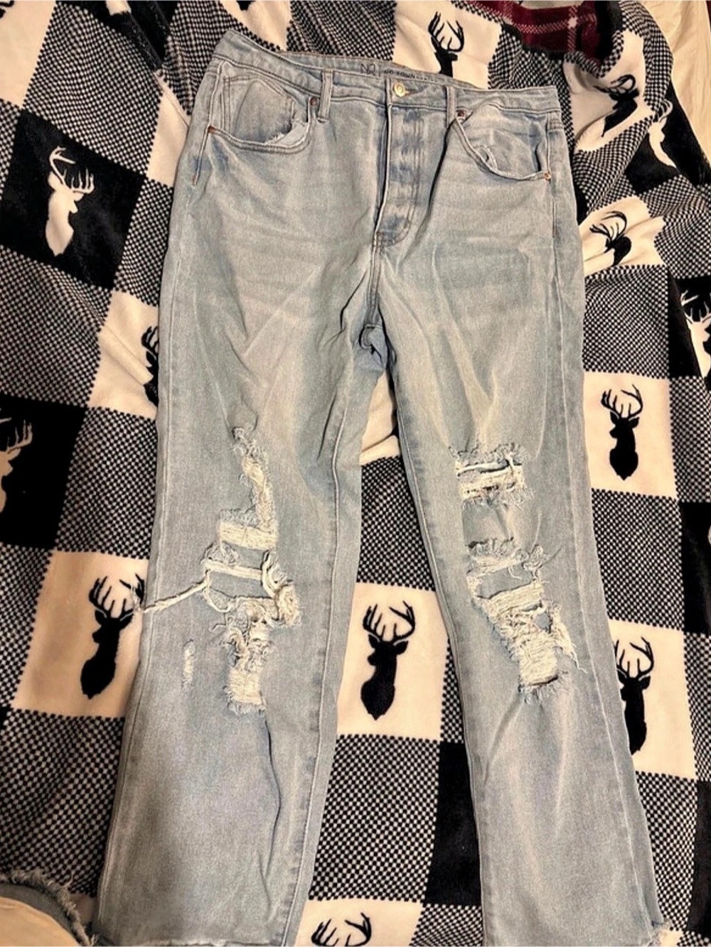 No Boundaries Distressed Skinny Jeans Blue Waist 17